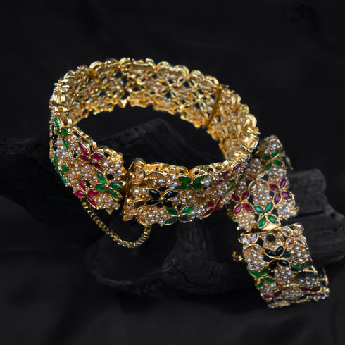 Openable Naurattan Pearl Luxurious Bangles D287